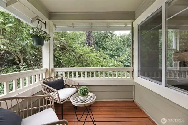 Enjoy your morning coffee on the covered porch of the primary suite