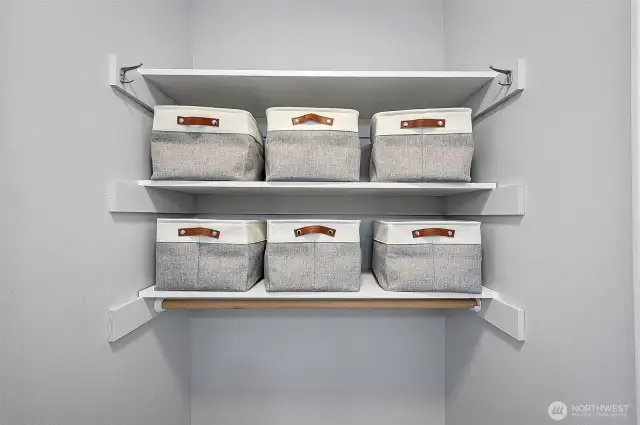 Additional storage in the bathroom.