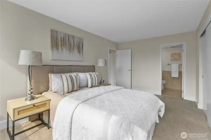 Primary suite with private bath access for comfort and convenience.