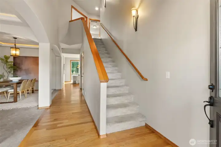 Stairs leading up to the 2nd level
