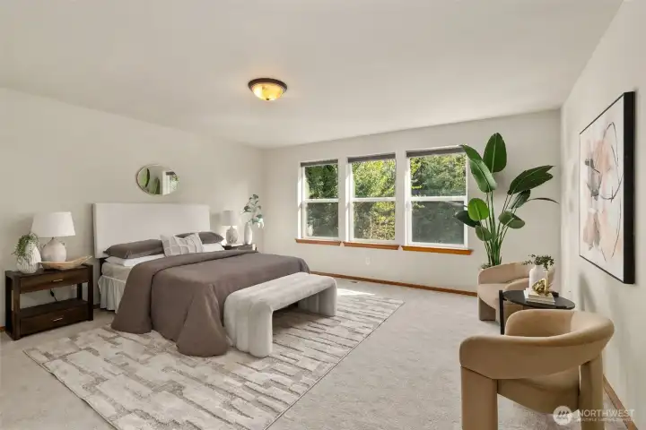 Primary Suite is spacious and light filled