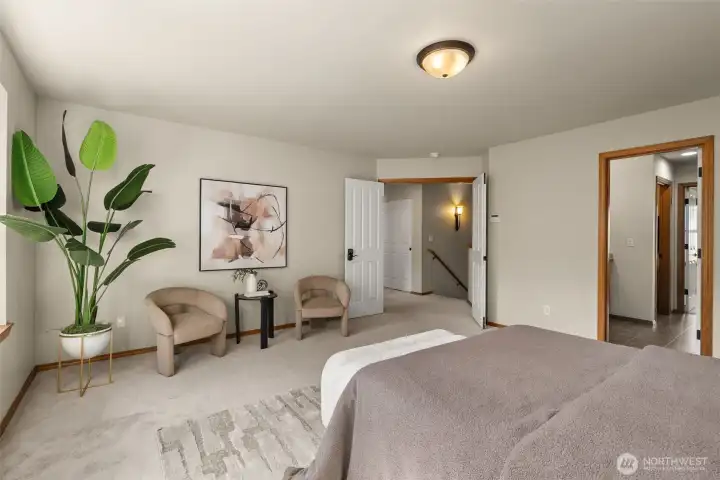 Room for a seating area to relax