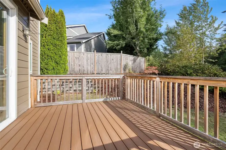 Deck leading to the backyard.