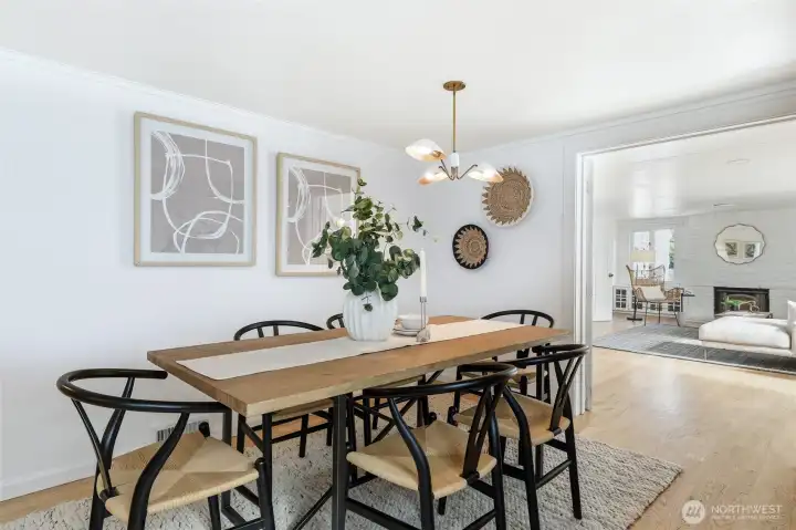 Walk into this light-filled dining area