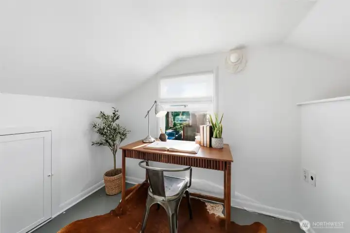 Upstairs landing is perfect for a little office