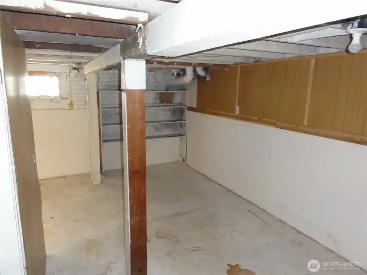 Unfinished basement area.