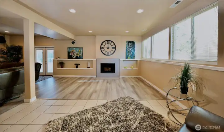 Large family room/media room for family to congregate! opens to yard. Area large enough for a pool table!!