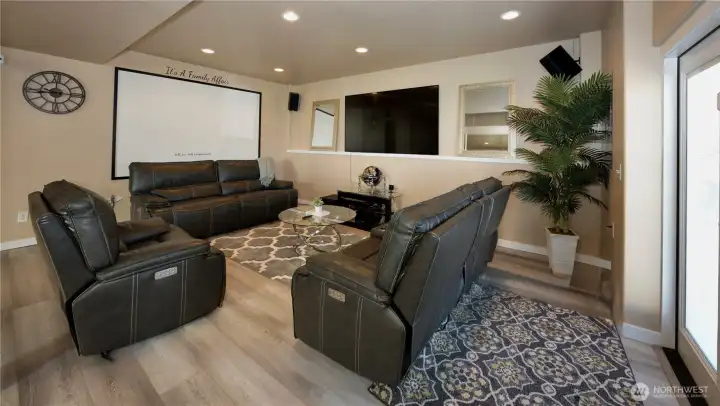 Media room in lower level! Great room for family gatherings and games