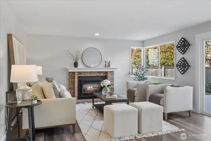 Family room with gas fireplace
