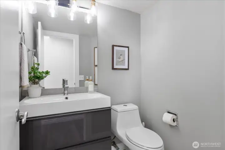 Main level powder room