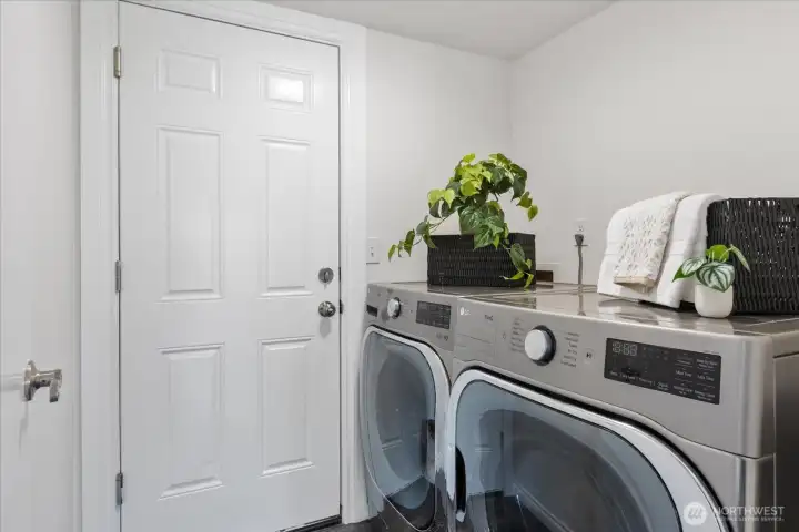 Laundry room off of the garage