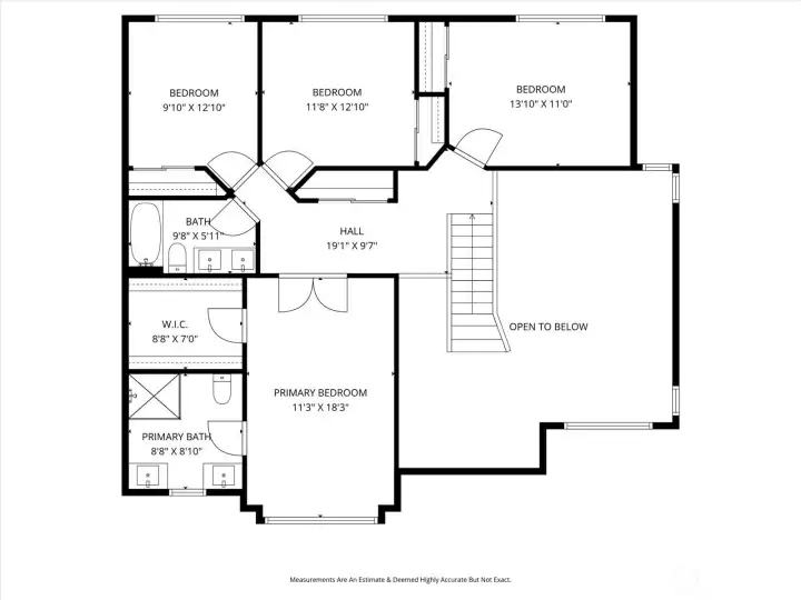 Upper level floorplan
