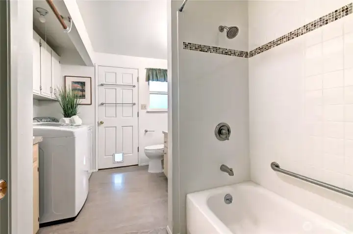 Full bath and laundry