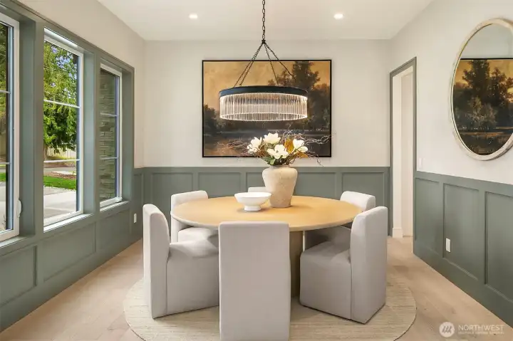 Upon entry, you are welcomed with a spacious formal dining room that flows to the kitchen via a skullery.