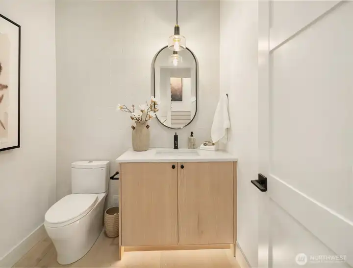 Main level powder room.