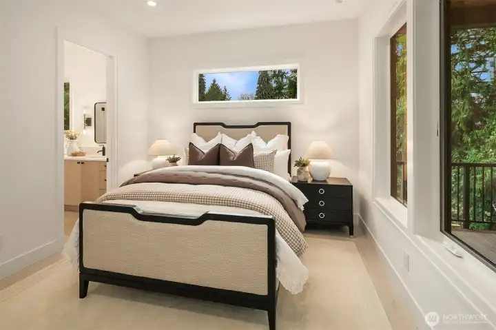 Need the perfect space for inlaws when they visit? This main level beroom with ensuite is the perfect space.