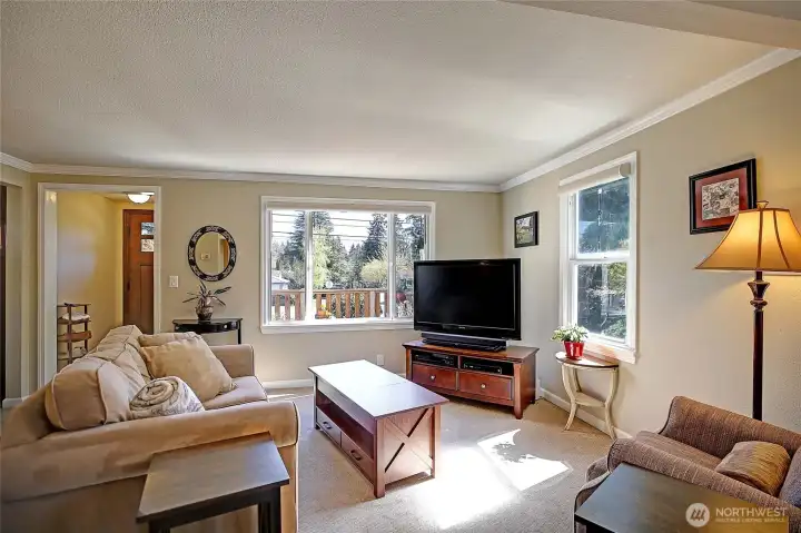 Spacious and bright living room.