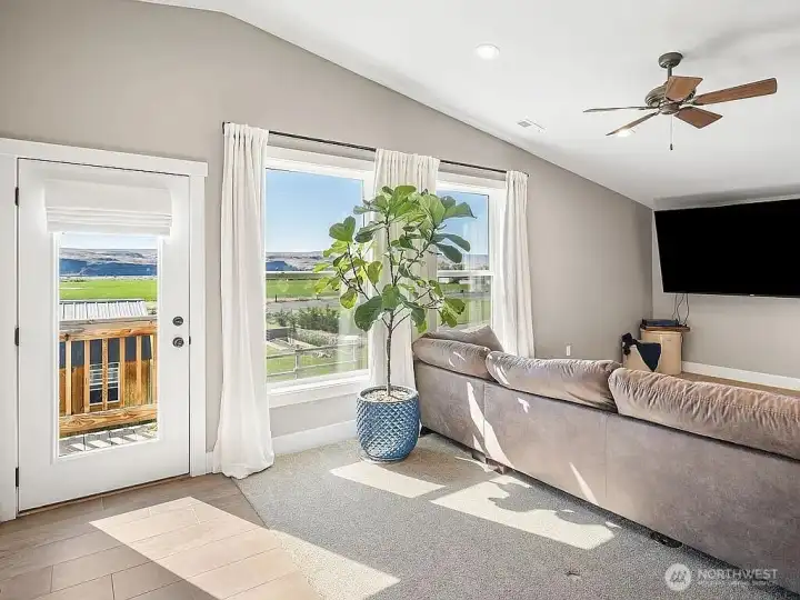 West facing windows with an abundance of natural light.