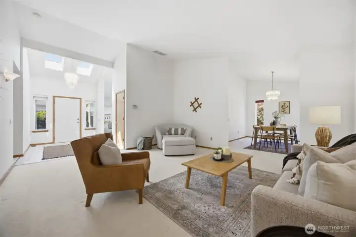 The formal living and dining room are very spacious and open! with lots of natural sunlight streaming in!