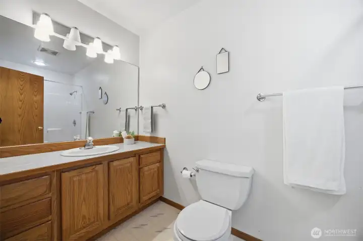 There is a full bath for the two bedrooms to share.
