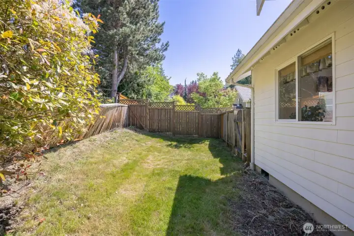 The rear yard is not deep, but it is long and is fully fenced.