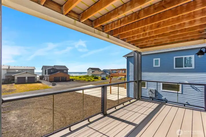features a large covered deck. features a large covered deck.