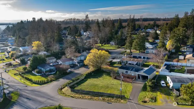 Another view of the home and shop from above.