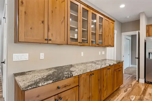 A large buffet counter is perfect for entertaining!