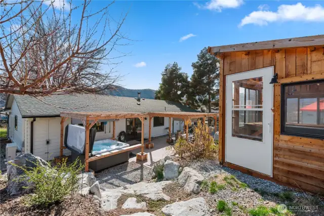 The greenhouse was strategically placed to provide patio level privacy.