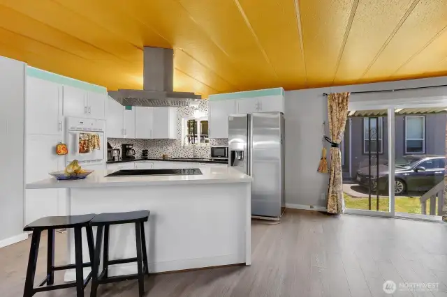 Quartz island off modern kitchen!
