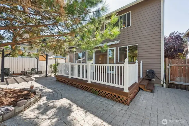 Fully fenced backyard with sprinkler system you can control from your phone.