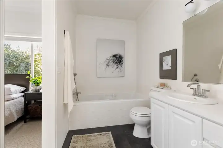 Full bath with whirlpool tub