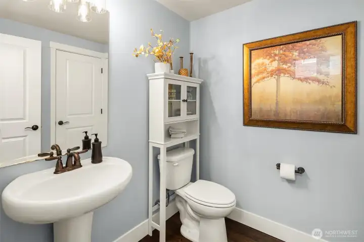 powder room with storage closet