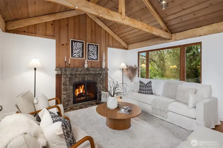 Soaring wood ceilings.