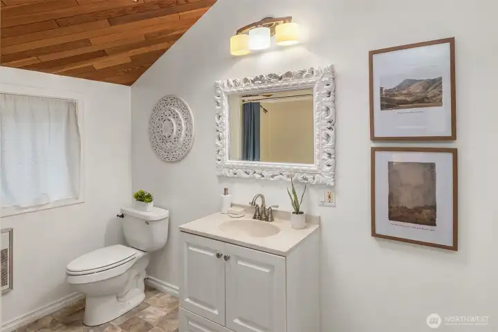 Additional full bathroom upstairs.