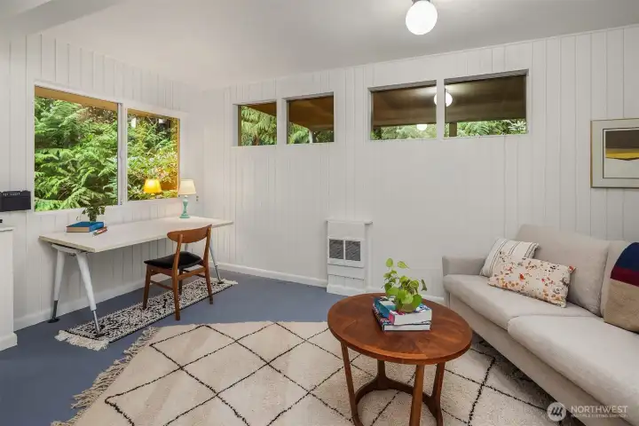 Studio apartment under the garage.