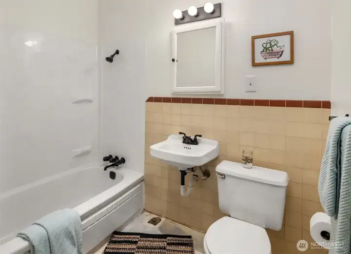 Studio has full bathroom.