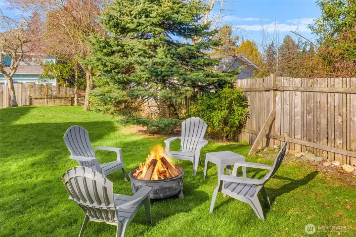 A firepit area for year-round entertaining.