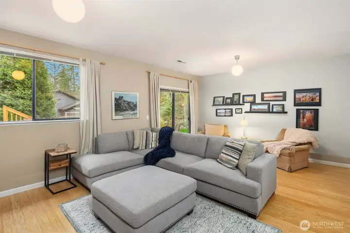 Head downstairs to this spacious rec room.