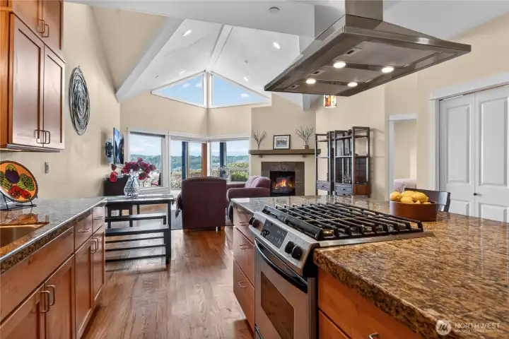 View from the walk-in pantry toward the great room.