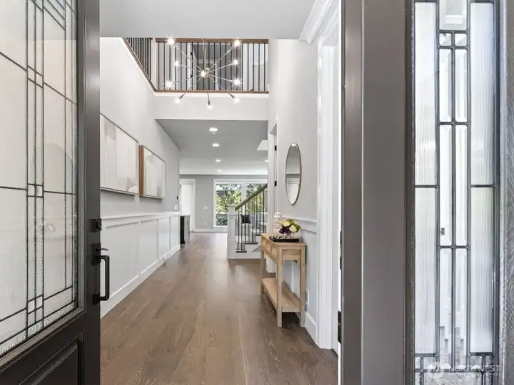 Soaring high ceiling, dramatic foyer entry creates a stunning and lasting first impression.