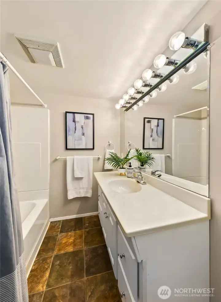 Full bathroom, downstairs.