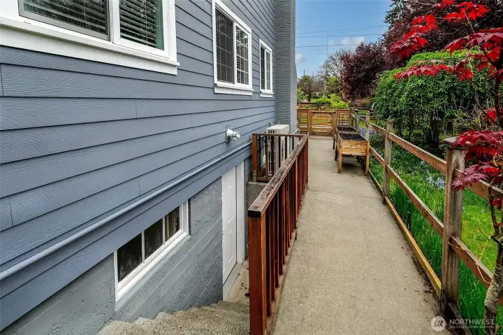Exterior entrance to the downstairs living area.