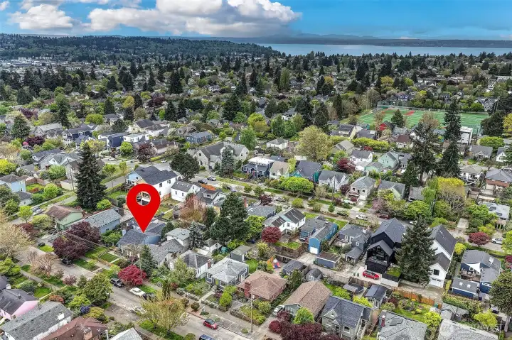 Loyal Heights playfield is just a few blocks west of the home.