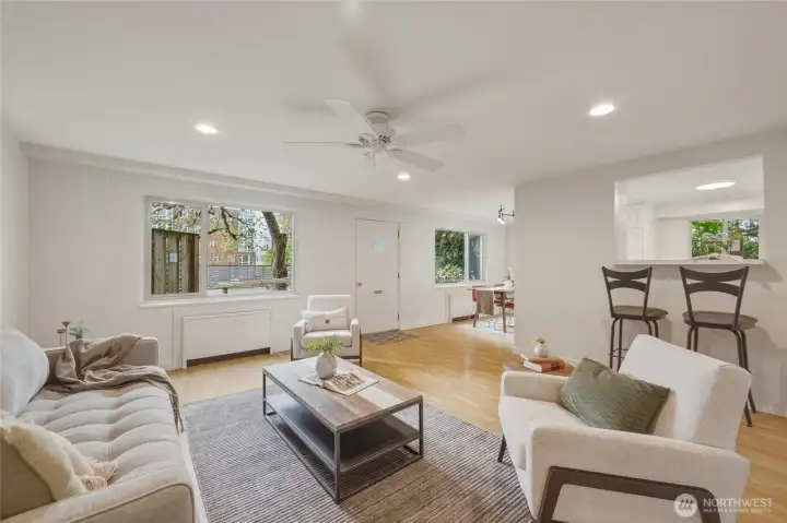 Ample windows for lots of natural light and airflow.