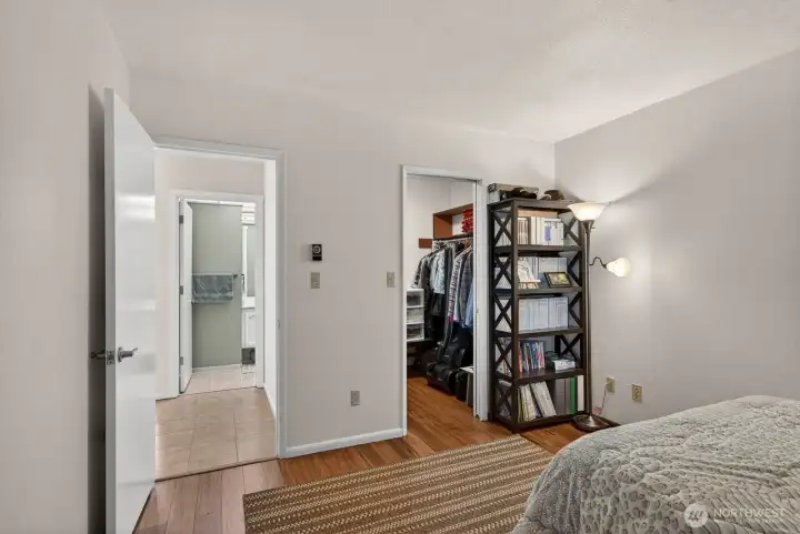 Generous 2nd Bedroom with updated flooring & blinds AND walk-in closet.