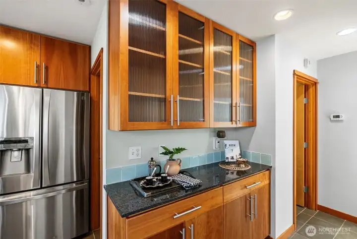 Butler's pantry offers additional storage