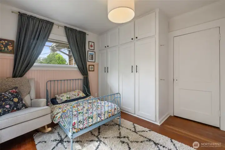 Loads of storage in both the built in and the additional closet in this space.