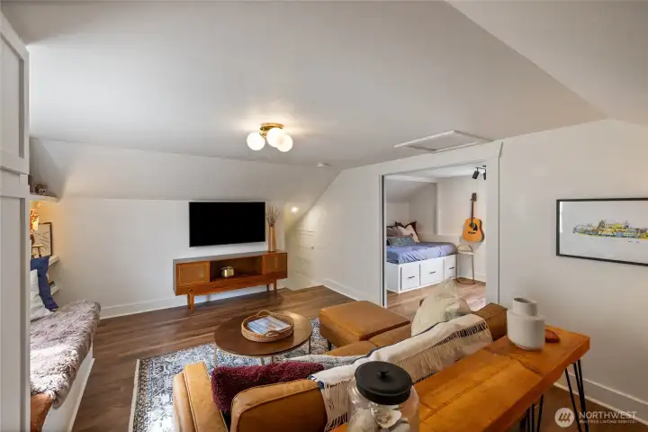Enjoy this space as a media center or a primary suite!