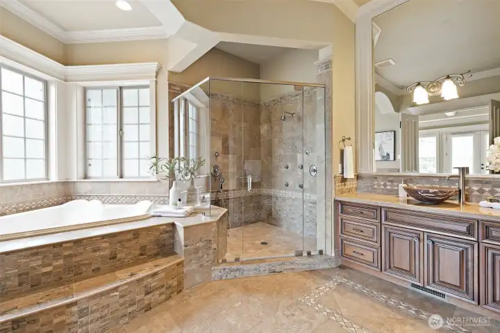 Jetted tub, gorgeous walk in shower, dual vanities and more Jetted tub, gorgeous walk in shower, dual vanities and more